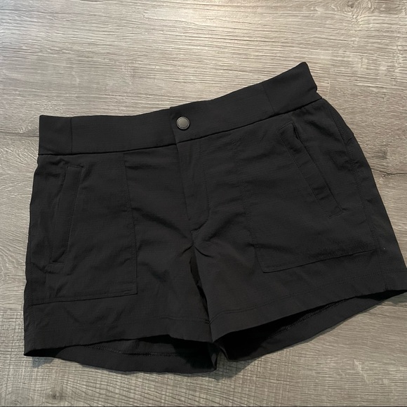 Athleta Black Shorts with Zippered Pockets Nylon and Spandex - Picture 2 of 10